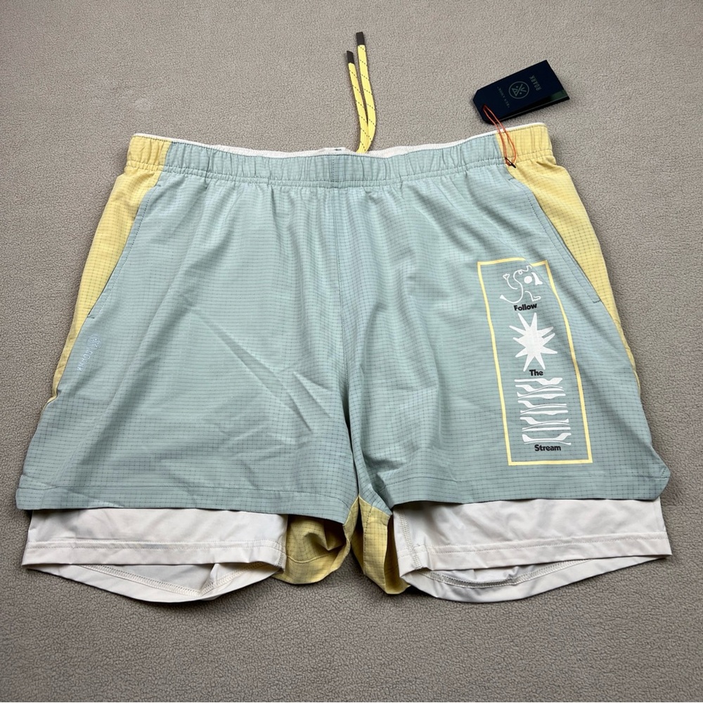 Roark Bommer 3.5", Follow The Stream, Boxer Lined Running Shorts, Run Amok. XXL